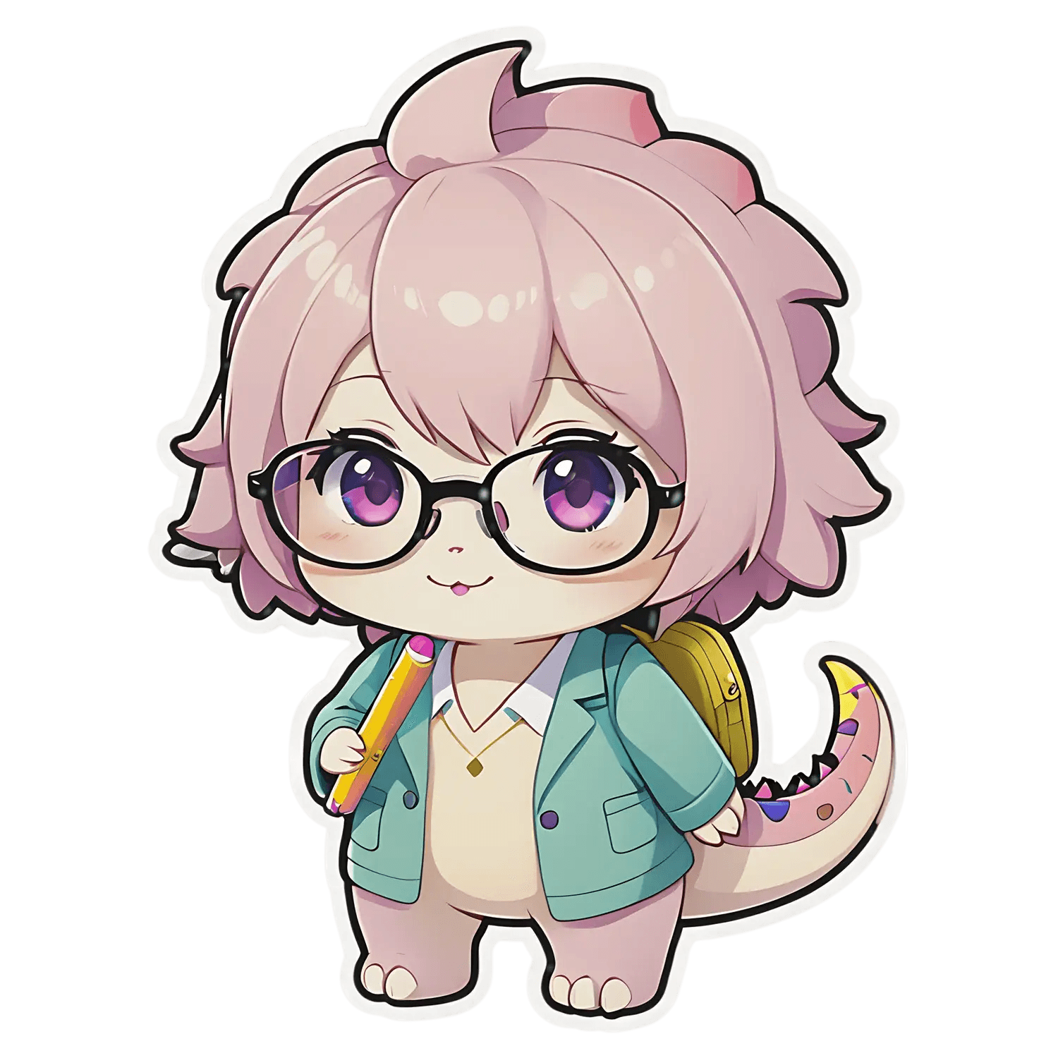 Cute Dinosaur Girl - Sticker - Heat Press Transfer