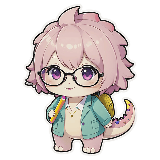 Cute Dinosaur Girl - Sticker - Heat Press Transfer