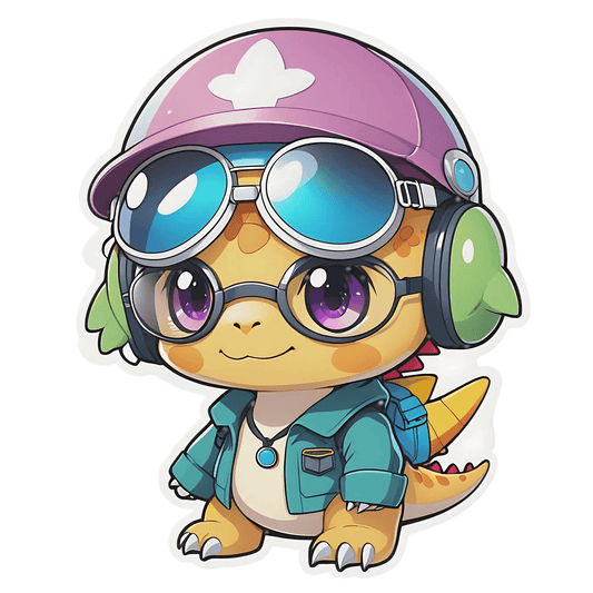 Cute Dinosaur Pilot - Sticker - Heat Press Transfer