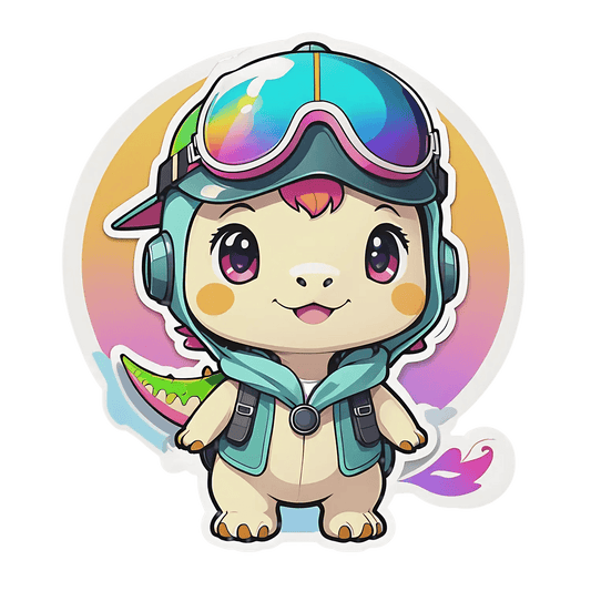 Cute Dinosaur Pilot - UV DTF Sticker - Heat Press Transfer