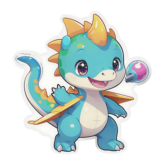 Cute Dinosaur Sticker - Adorable UV DTF - Heat Press Transfer