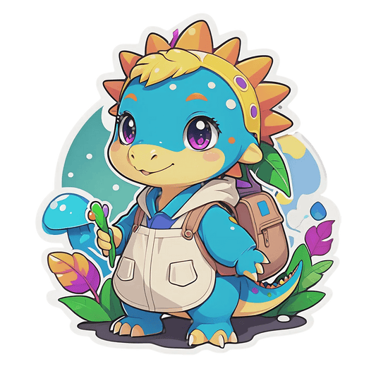 Cute Dinosaur Sticker - Colorful Kids Decor - Heat Press Transfer