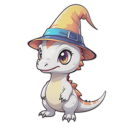 Cute Dinosaur Wizard - Sticker - Heat Press Transfer