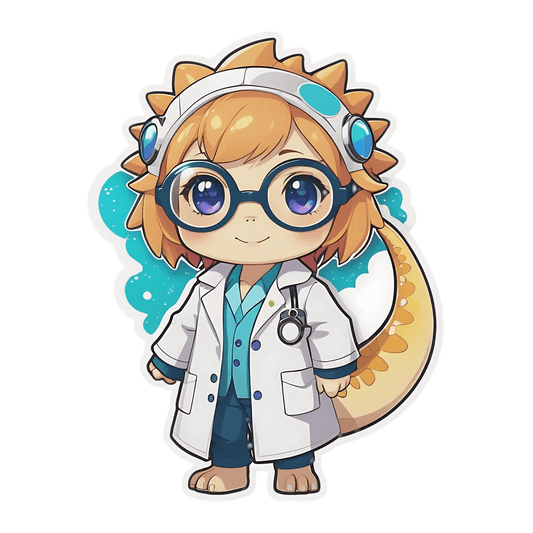 Cute Doctor Dinosaur - UV DTF Sticker - Heat Press Transfer