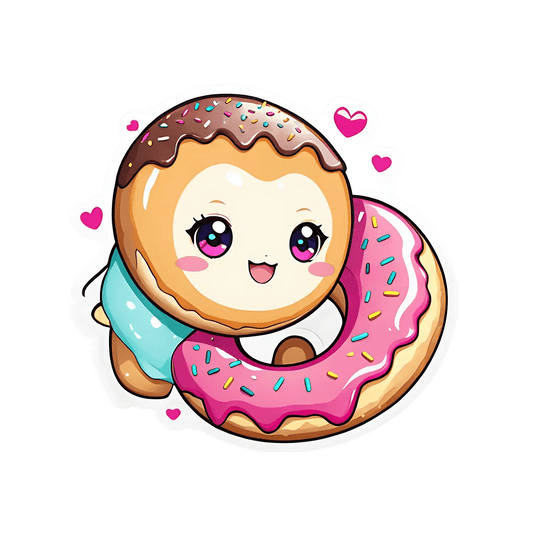 Cute Donut Character - Sticker - Heat Press Transfer