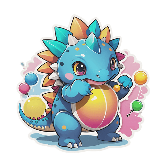 Cute Dragon Sticker - Colorful Fantasy Decor - Heat Press Transfer
