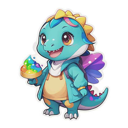 Cute Dragon Sticker - Colorful Fantasy Design - Heat Press Transfer