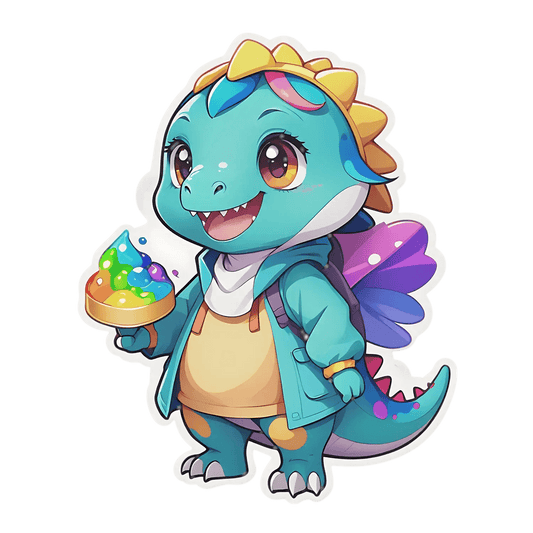 Cute Dragon Sticker - Colorful Fantasy Design - Heat Press Transfer