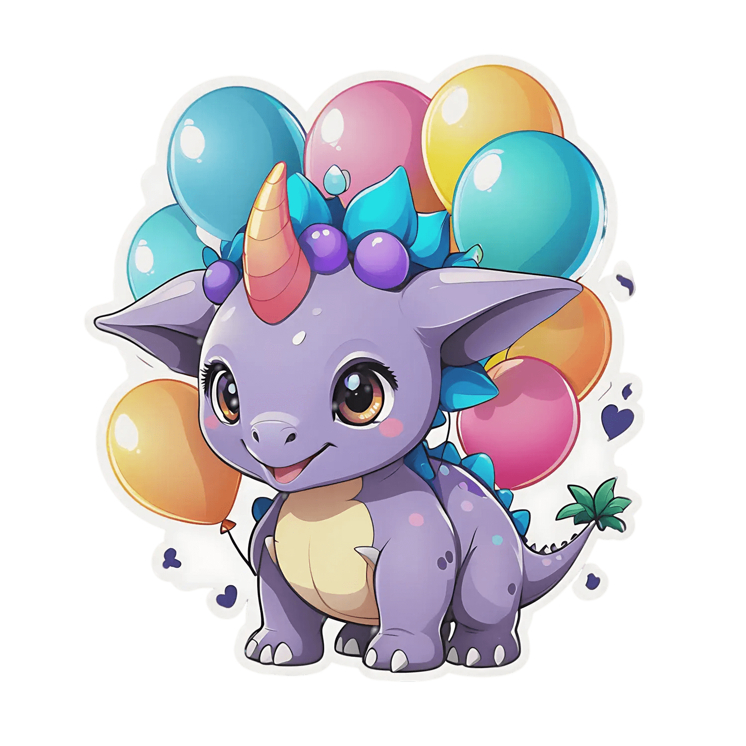 Cute Dragon Sticker - UV DTF Balloon Art - Heat Press Transfer