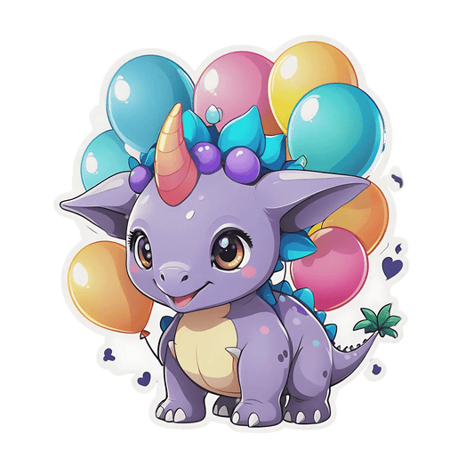 Cute Dragon Sticker - UV DTF Balloon Art - Heat Press Transfer