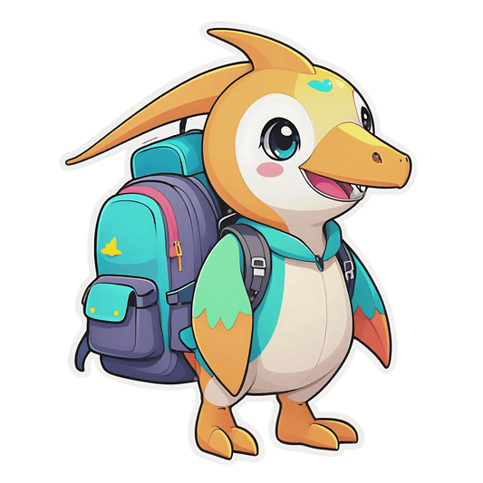 Cute Duckling Backpack - Sticker - Heat Press Transfer