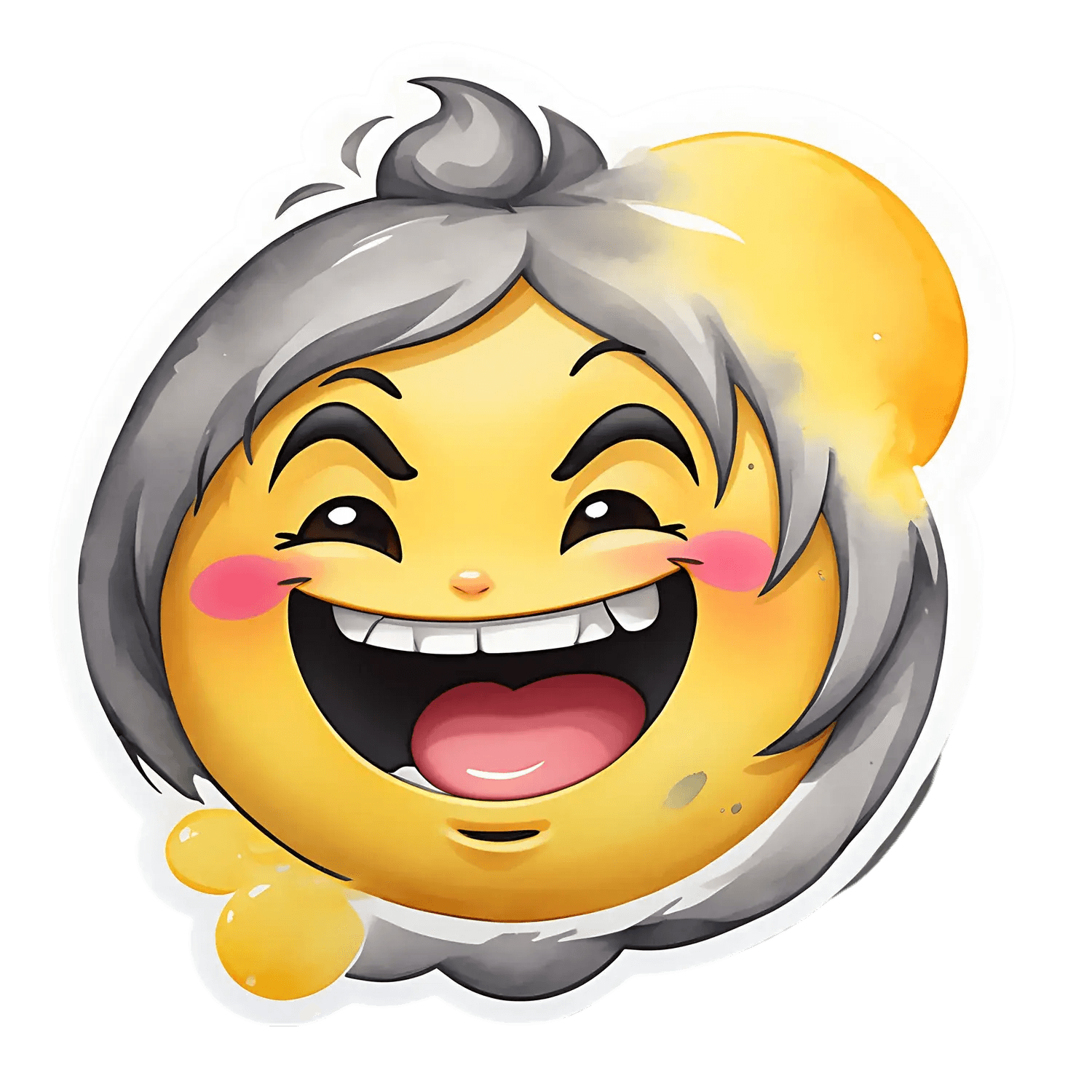 Cute Emoji Grandma - UV DTF Sticker - Heat Press Transfer