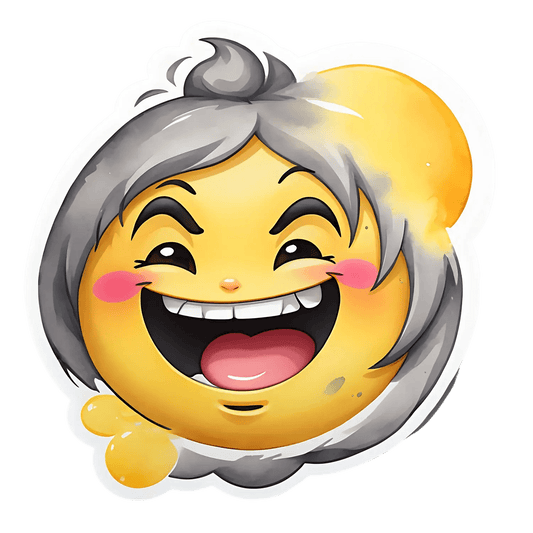 Cute Emoji Grandma - UV DTF Sticker - Heat Press Transfer