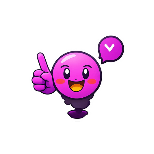 Cute Emoji Sticker - Cheerful Purple Character - Heat Press Transfer