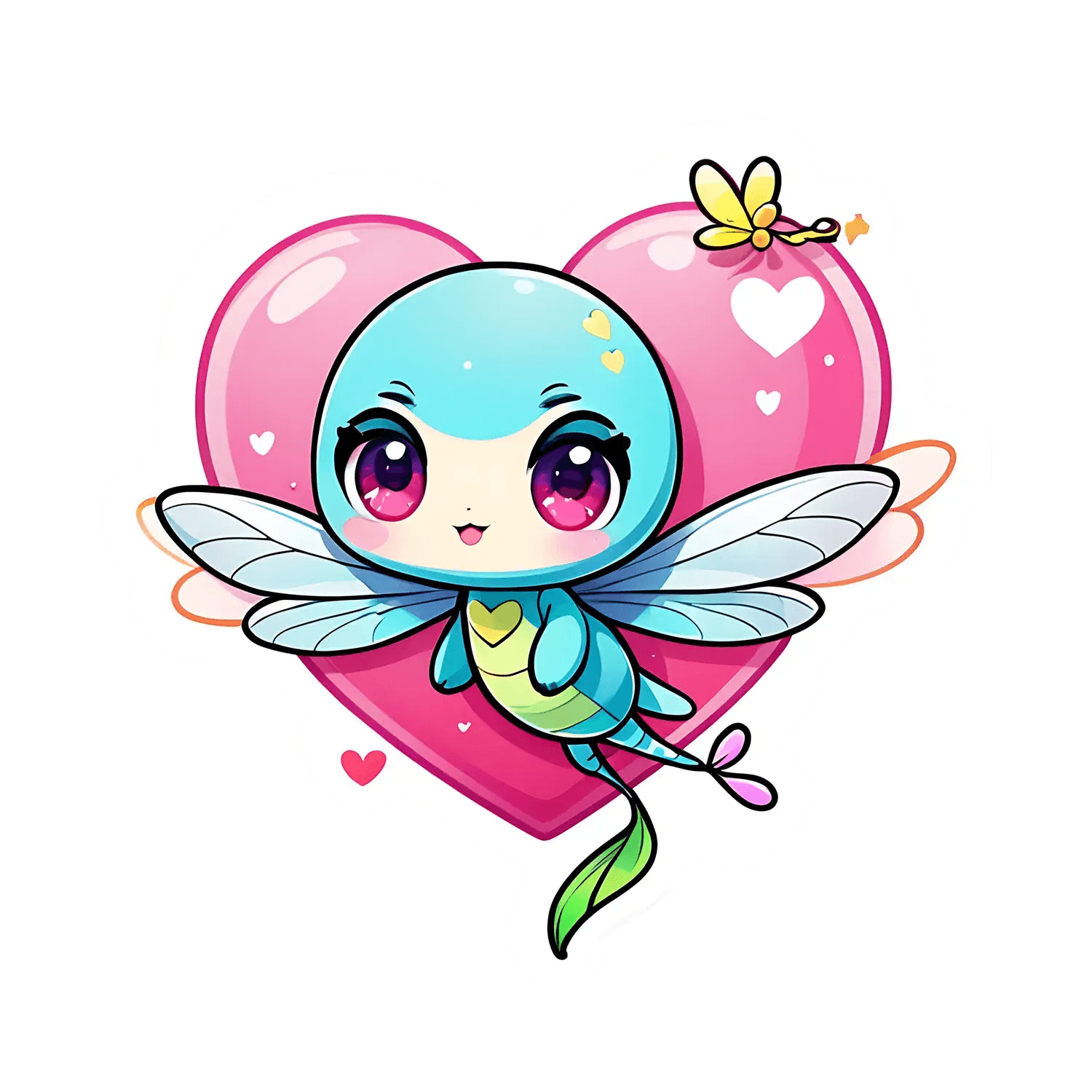 Cute Fairy - Magical Heart Sticker - Heat Press Transfer