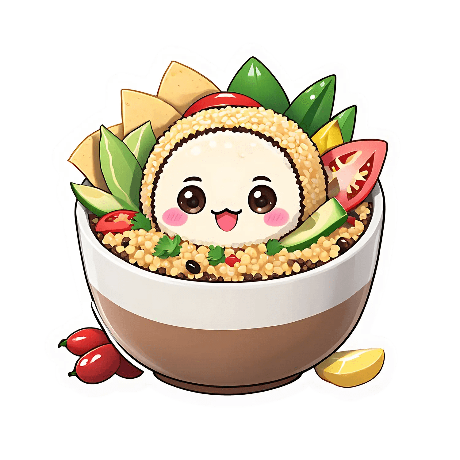 Cute Food Bowl - Sticker - Heat Press Transfer