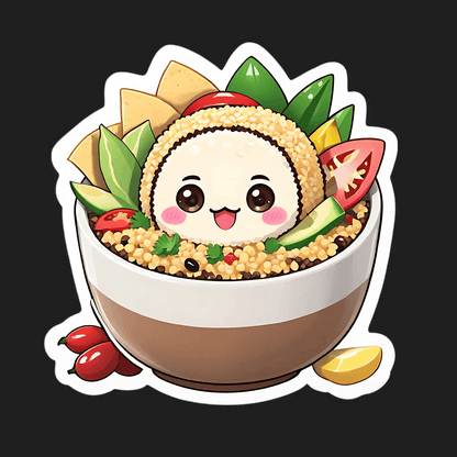 Cute Food Bowl - Sticker - Heat Press Transfer