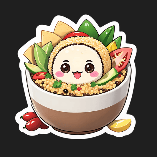 Cute Food Bowl - Sticker - Heat Press Transfer