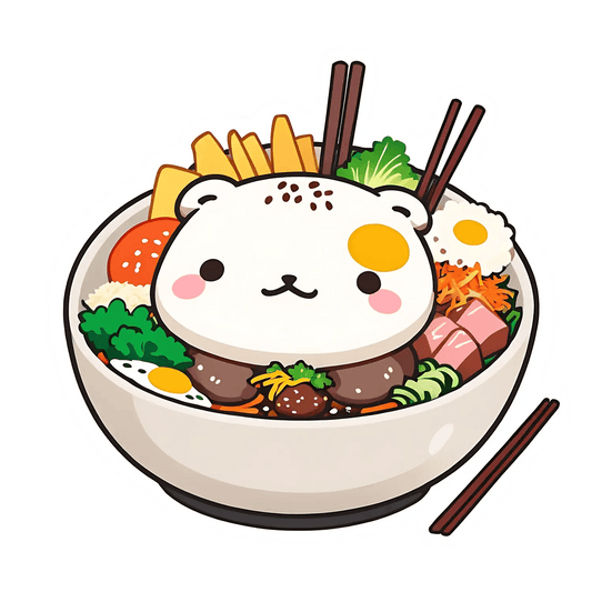 Cute Food Bowl - Sticker - Heat Press Transfer