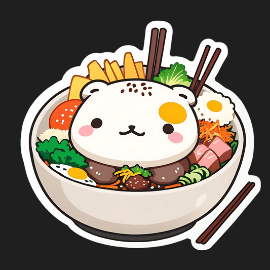 Cute Food Bowl - Sticker - Heat Press Transfer