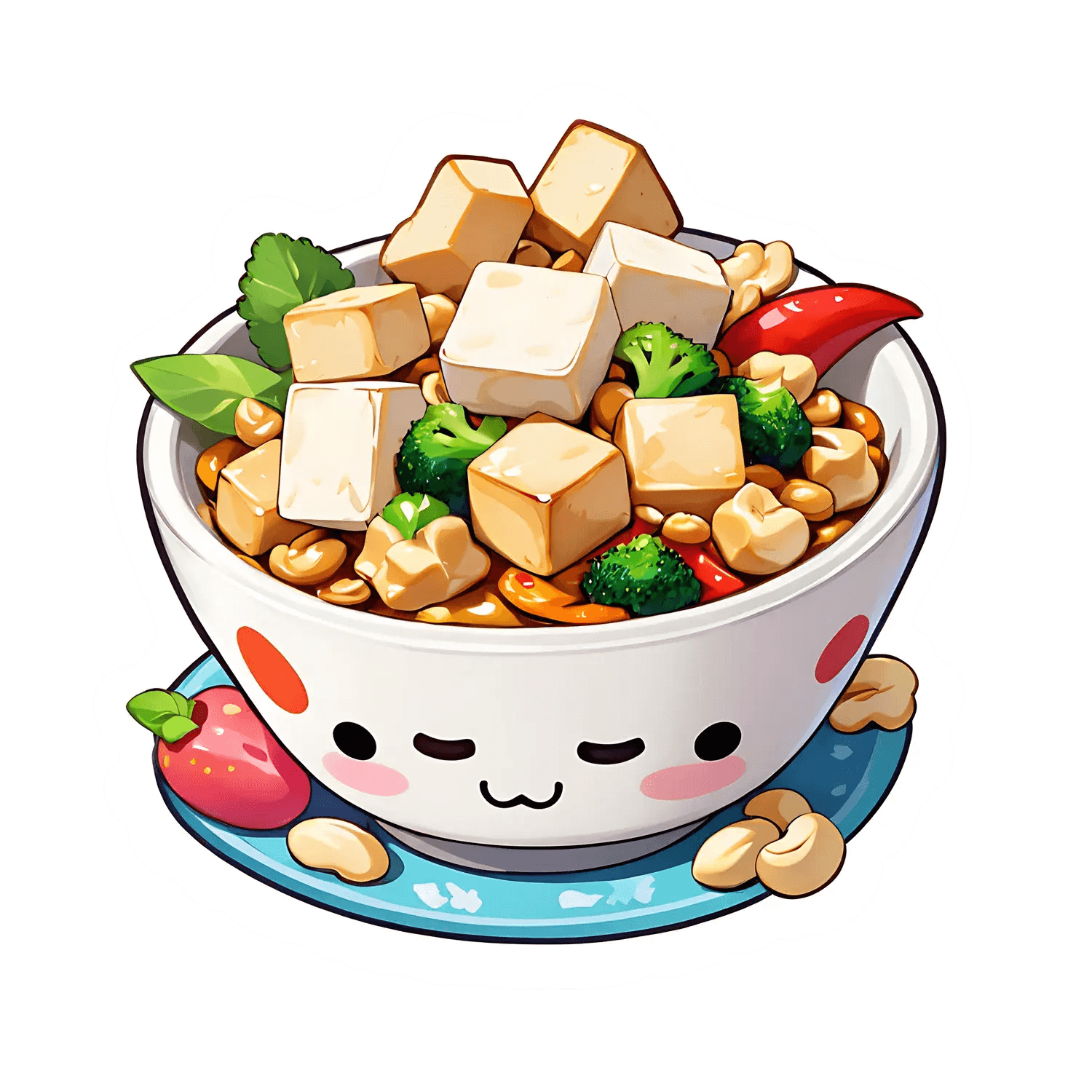 Cute Food Bowl - UV DTF Sticker - Heat Press Transfer
