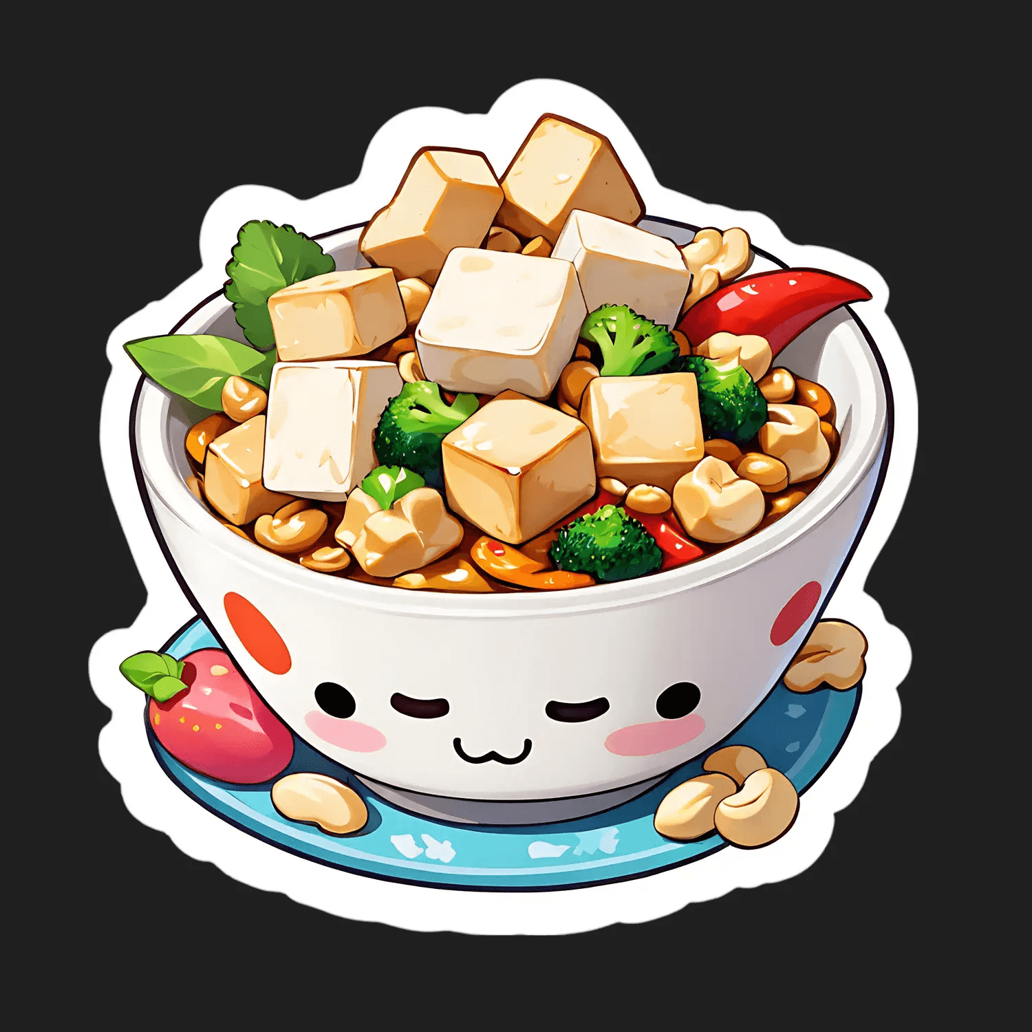 Cute Food Bowl - UV DTF Sticker - Heat Press Transfer