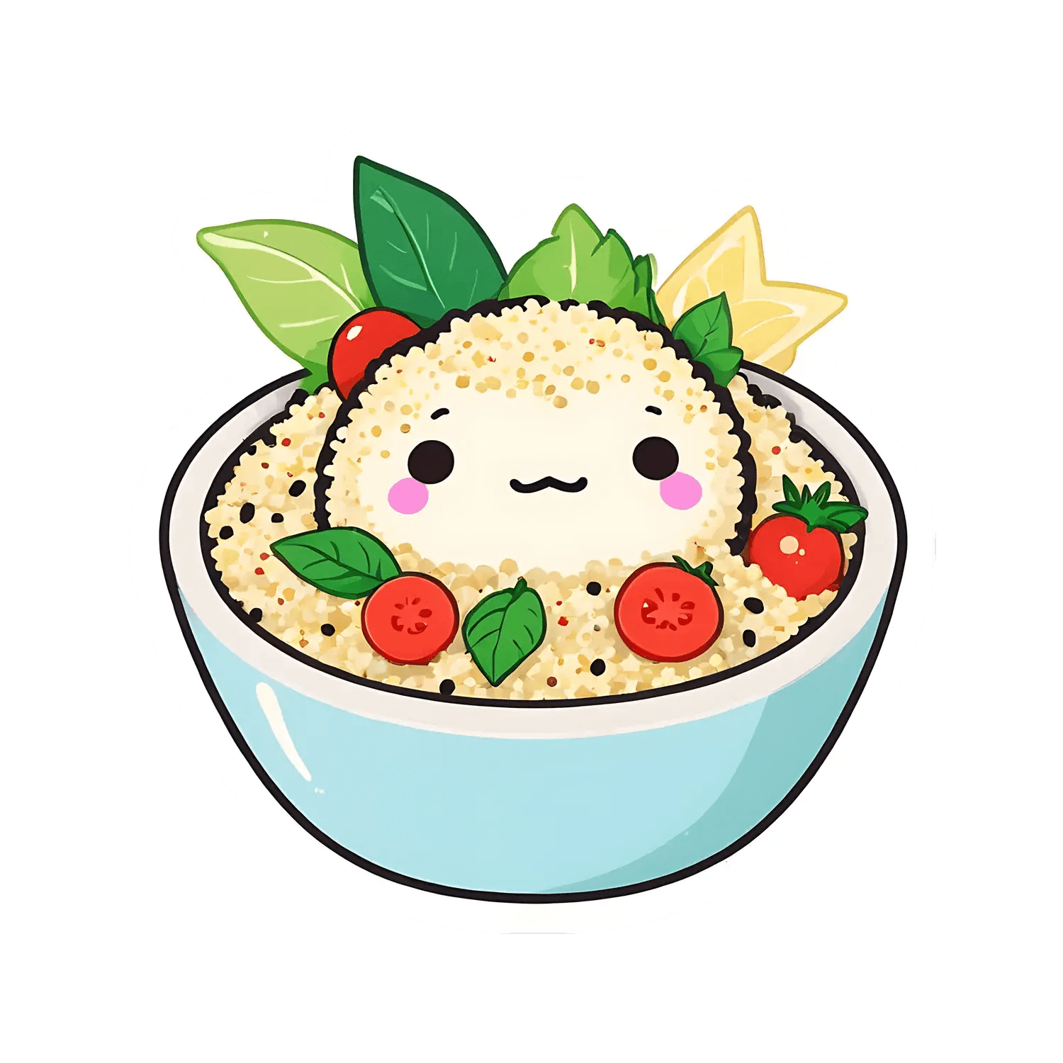Cute Food Bowl - UV DTF Sticker - Heat Press Transfer