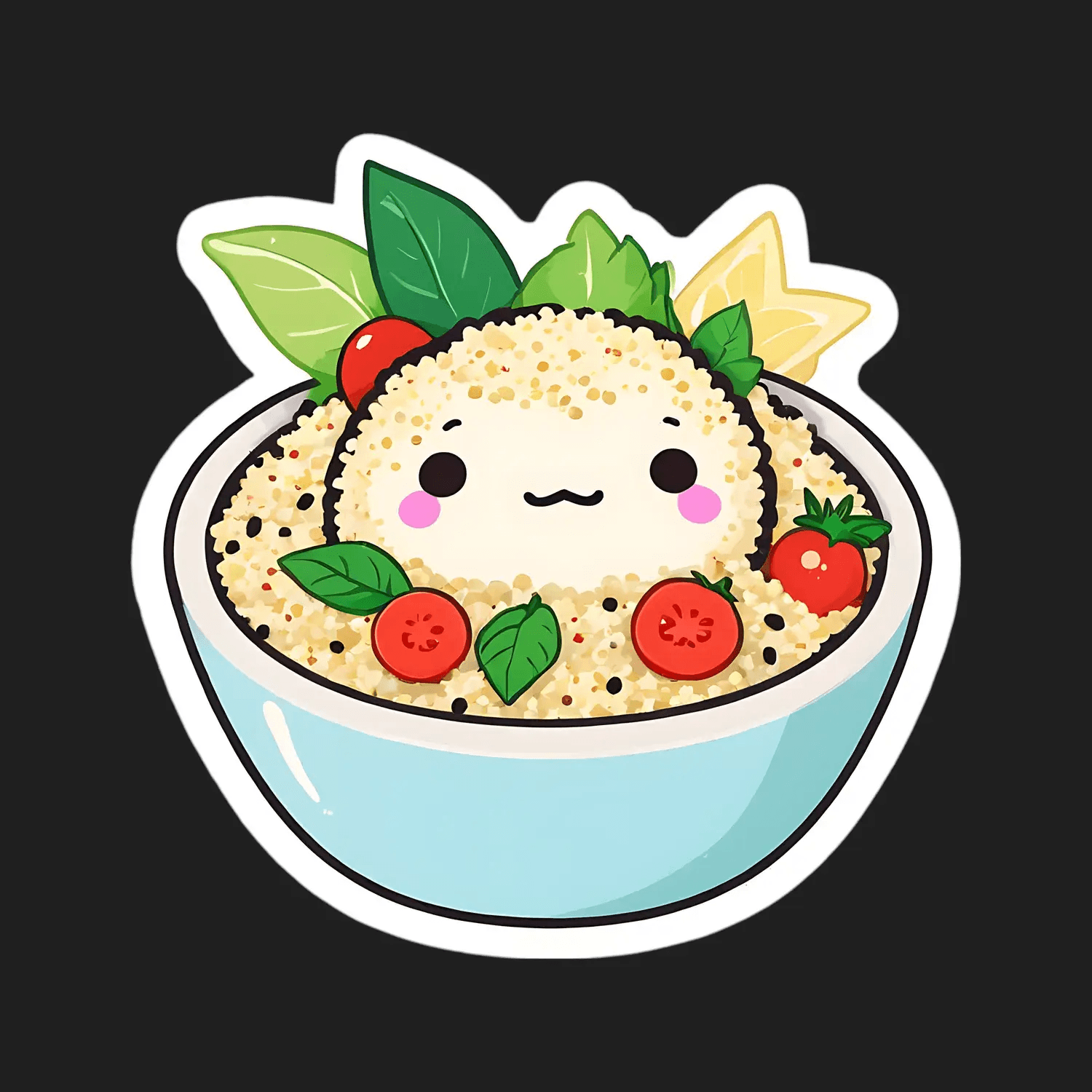 Cute Food Bowl - UV DTF Sticker - Heat Press Transfer
