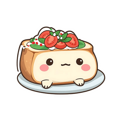 Cute Foodie - Tofu Sticker - Heat Press Transfer