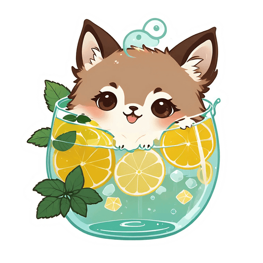 Cute Fox Lemonade - UV DTF Sticker - Heat Press Transfer