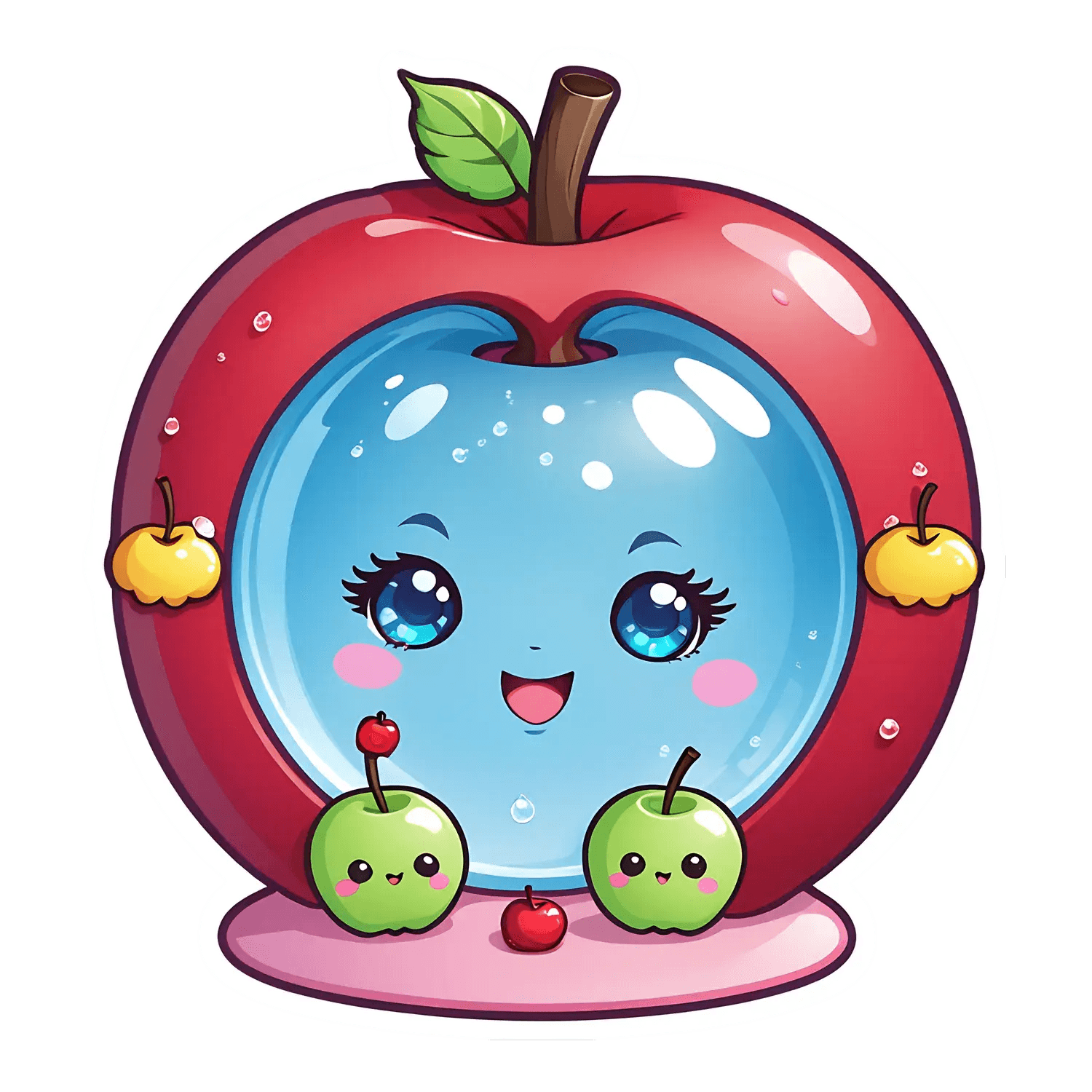 Cute Fruit Faces - Sticker - Heat Press Transfer