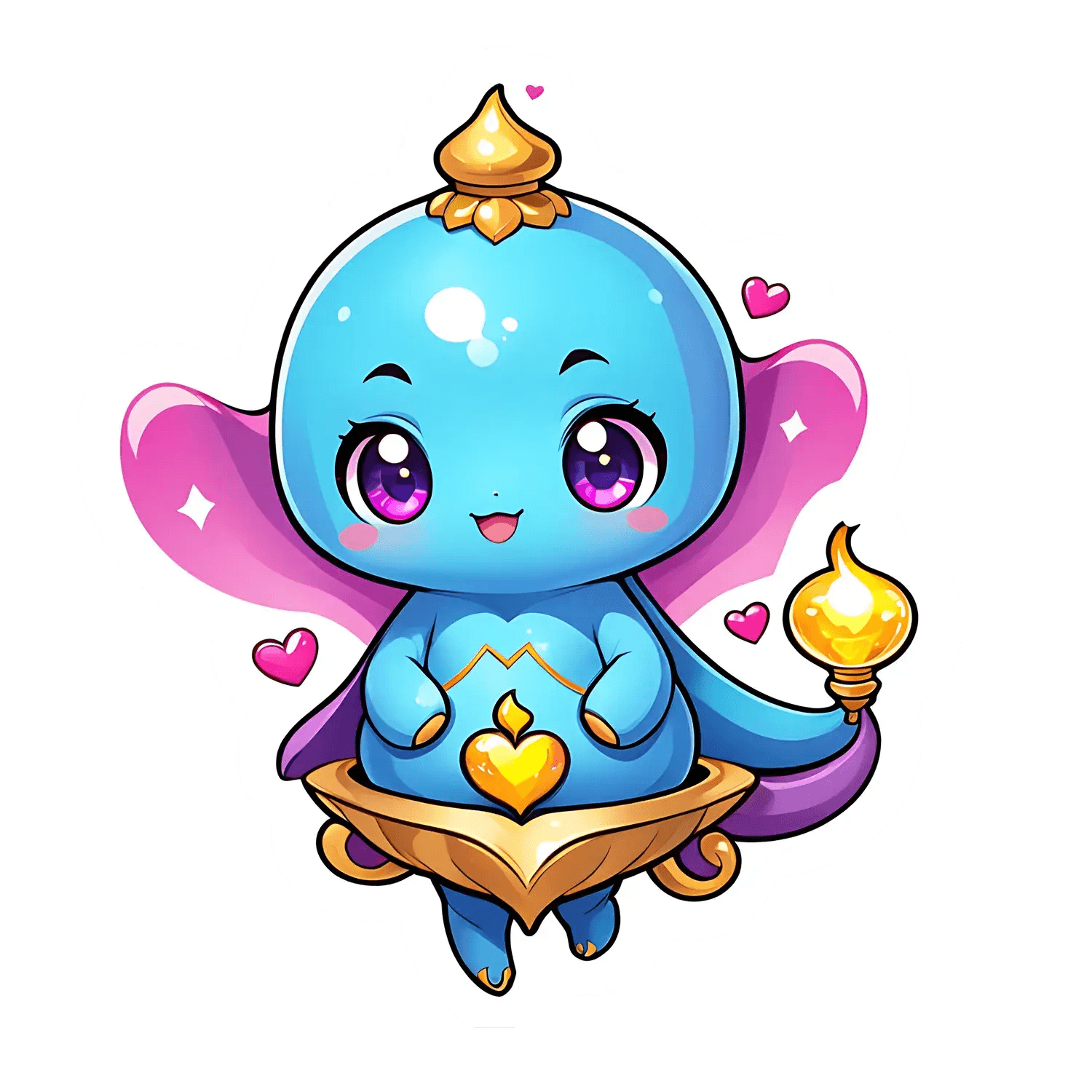 Cute Genie Character - Sticker - Heat Press Transfer