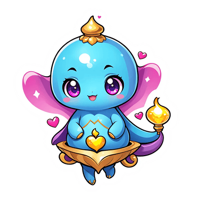 Cute Genie Character - Sticker - Heat Press Transfer