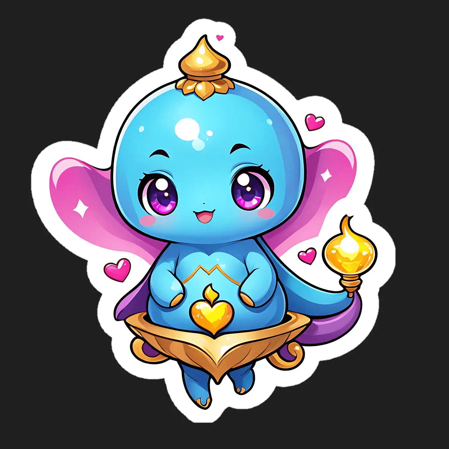 Cute Genie Character - Sticker - Heat Press Transfer