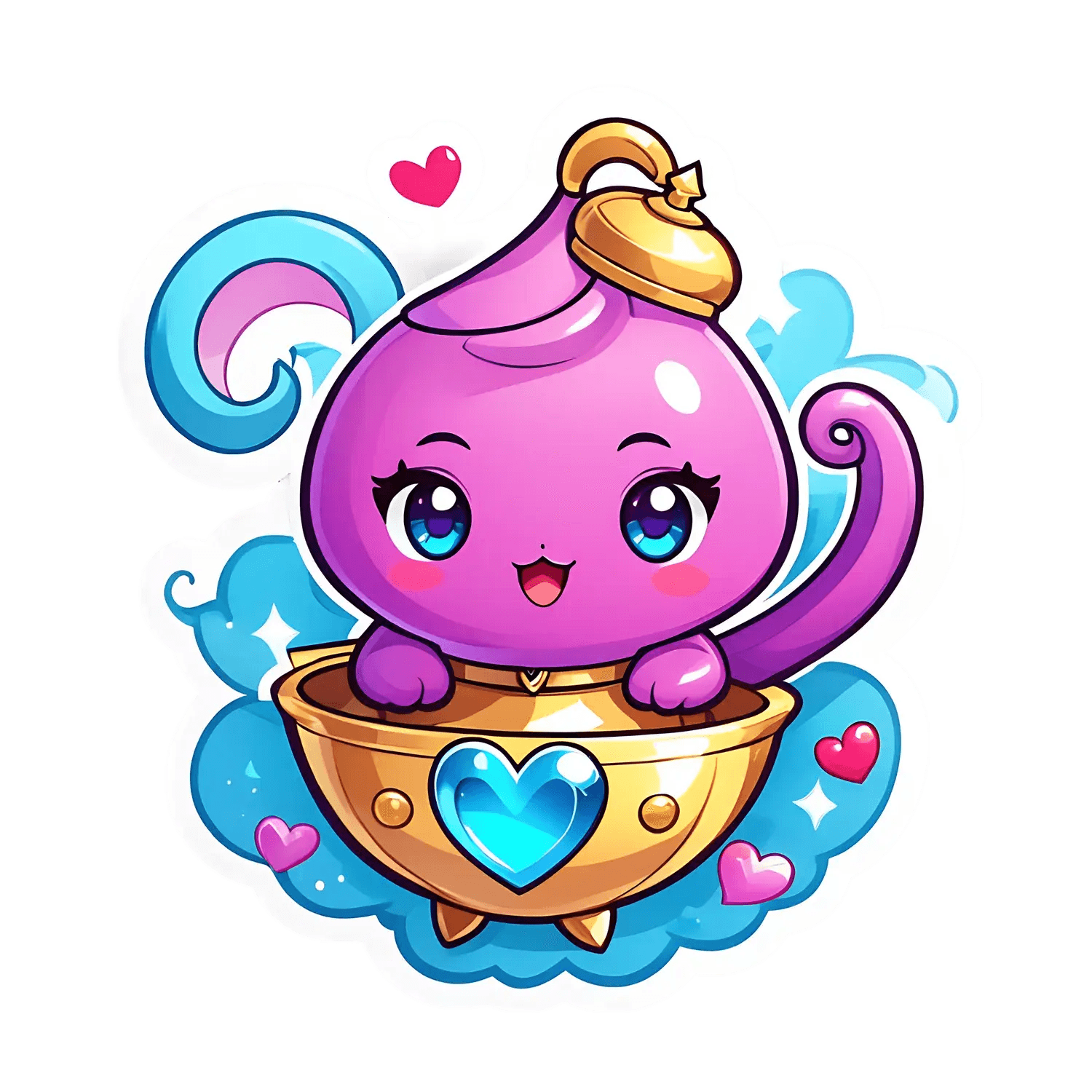 Cute Genie Lamp - Sticker - Heat Press Transfer
