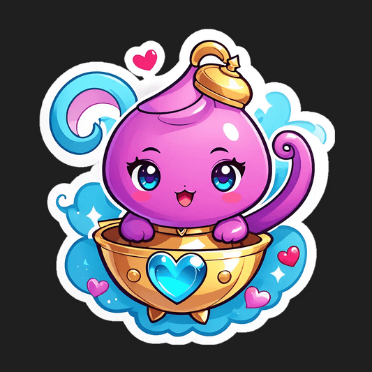 Cute Genie Lamp - Sticker - Heat Press Transfer