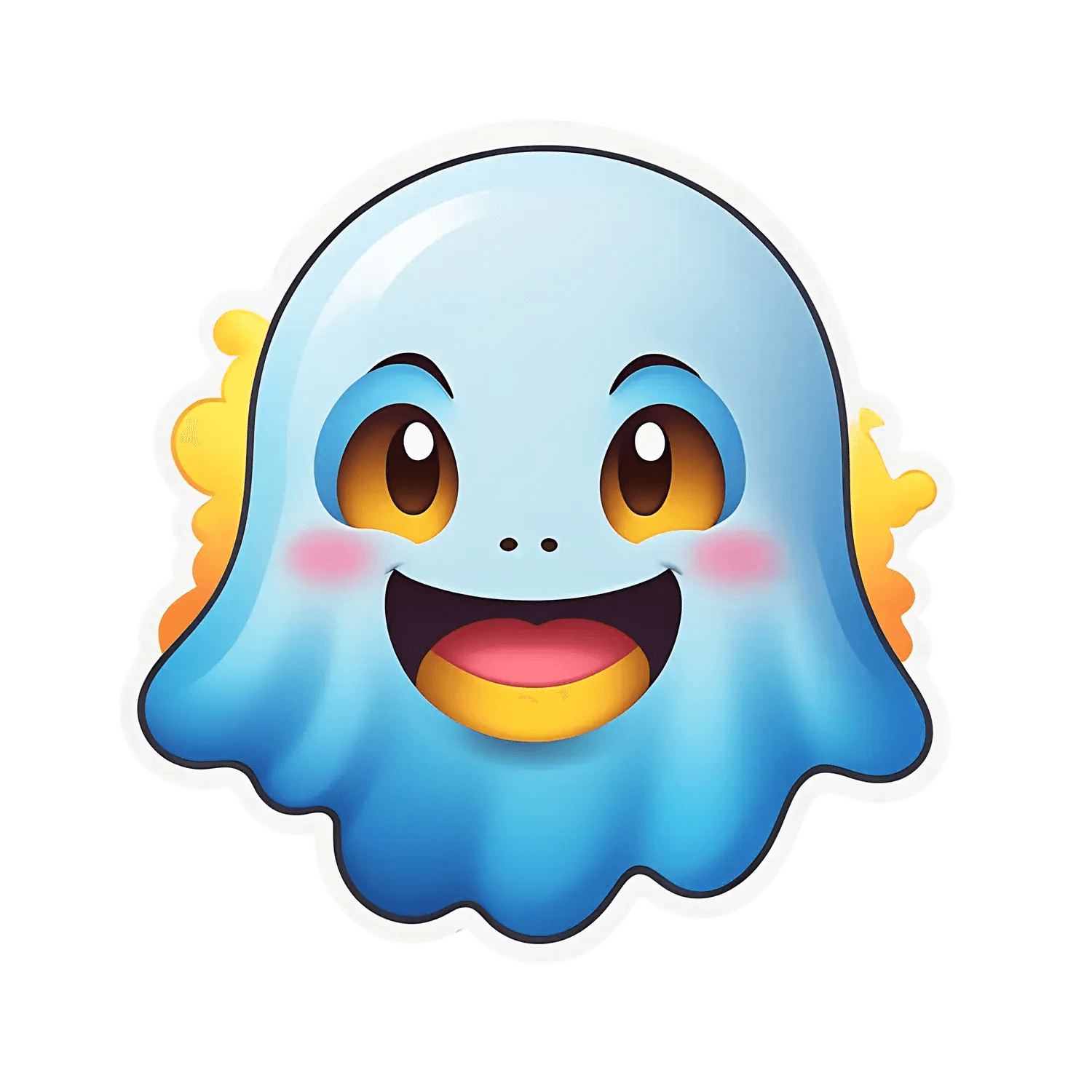 Cute Ghost Emoji - Sticker - Heat Press Transfer