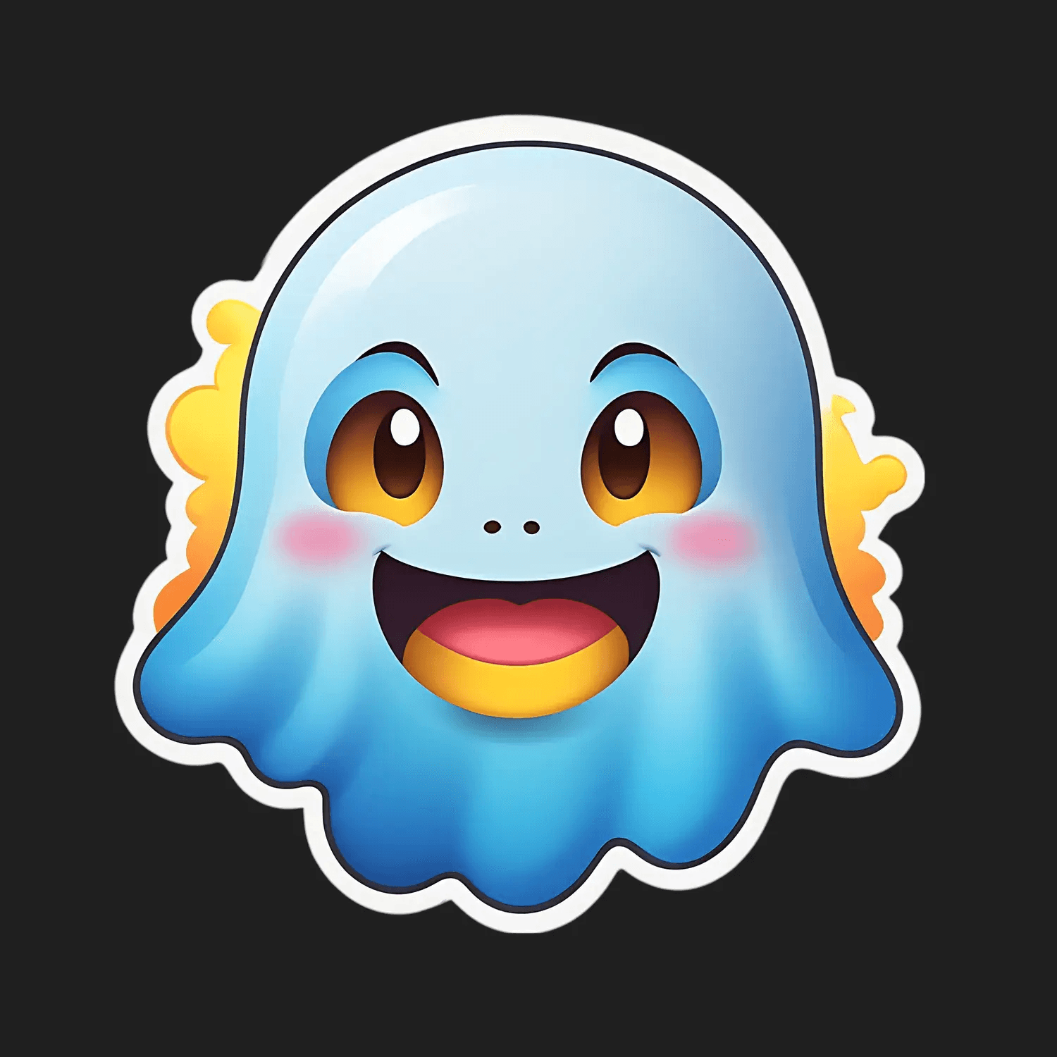 Cute Ghost Emoji - Sticker - Heat Press Transfer