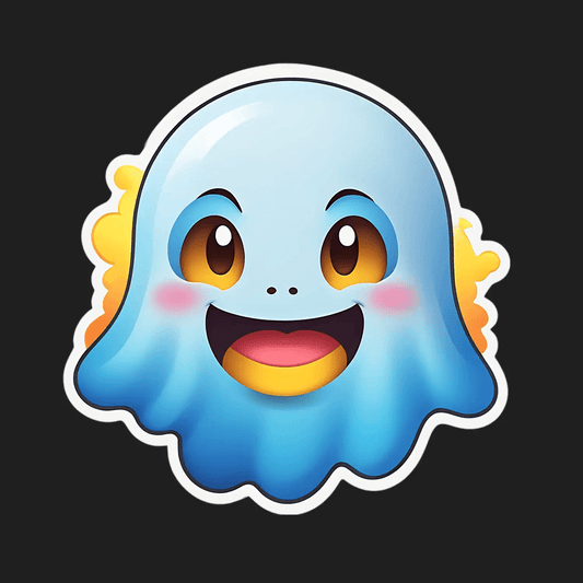 Cute Ghost Emoji - Sticker - Heat Press Transfer