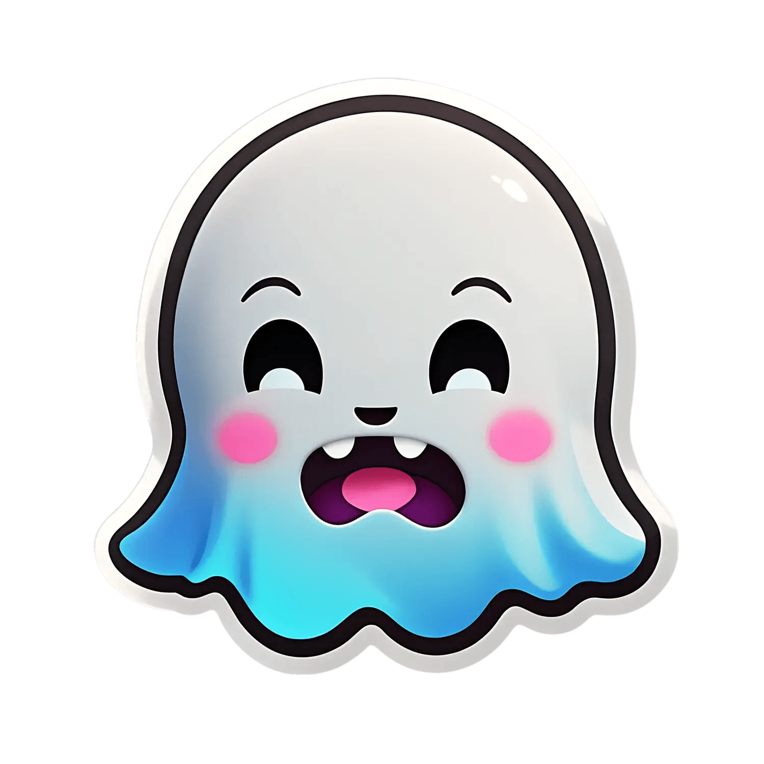 Cute Ghost Sticker - Colorful and Playful - Heat Press Transfer