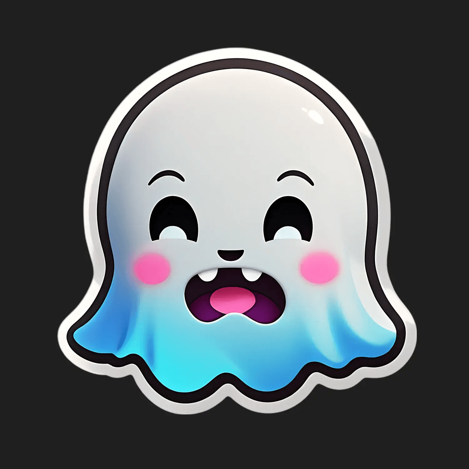 Cute Ghost Sticker - Colorful and Playful - Heat Press Transfer