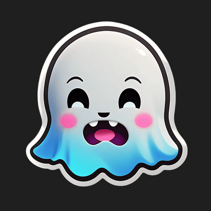 Cute Ghost Sticker - Colorful and Playful - Heat Press Transfer