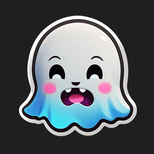 Cute Ghost Sticker - Colorful and Playful - Heat Press Transfer