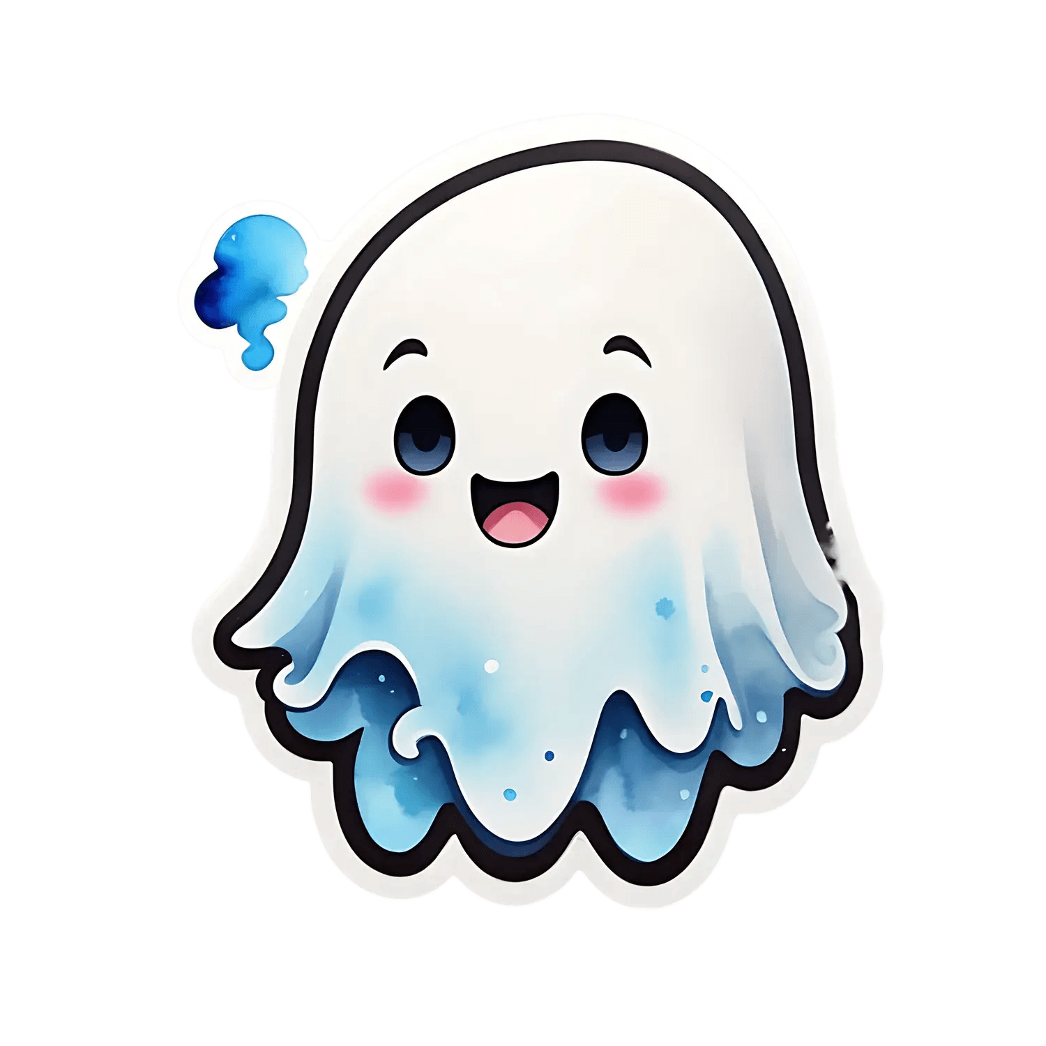 Cute Ghost Sticker - UV DTF Cartoon Decor - Heat Press Transfer