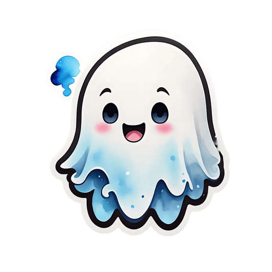 Cute Ghost Sticker - UV DTF Cartoon Decor - Heat Press Transfer