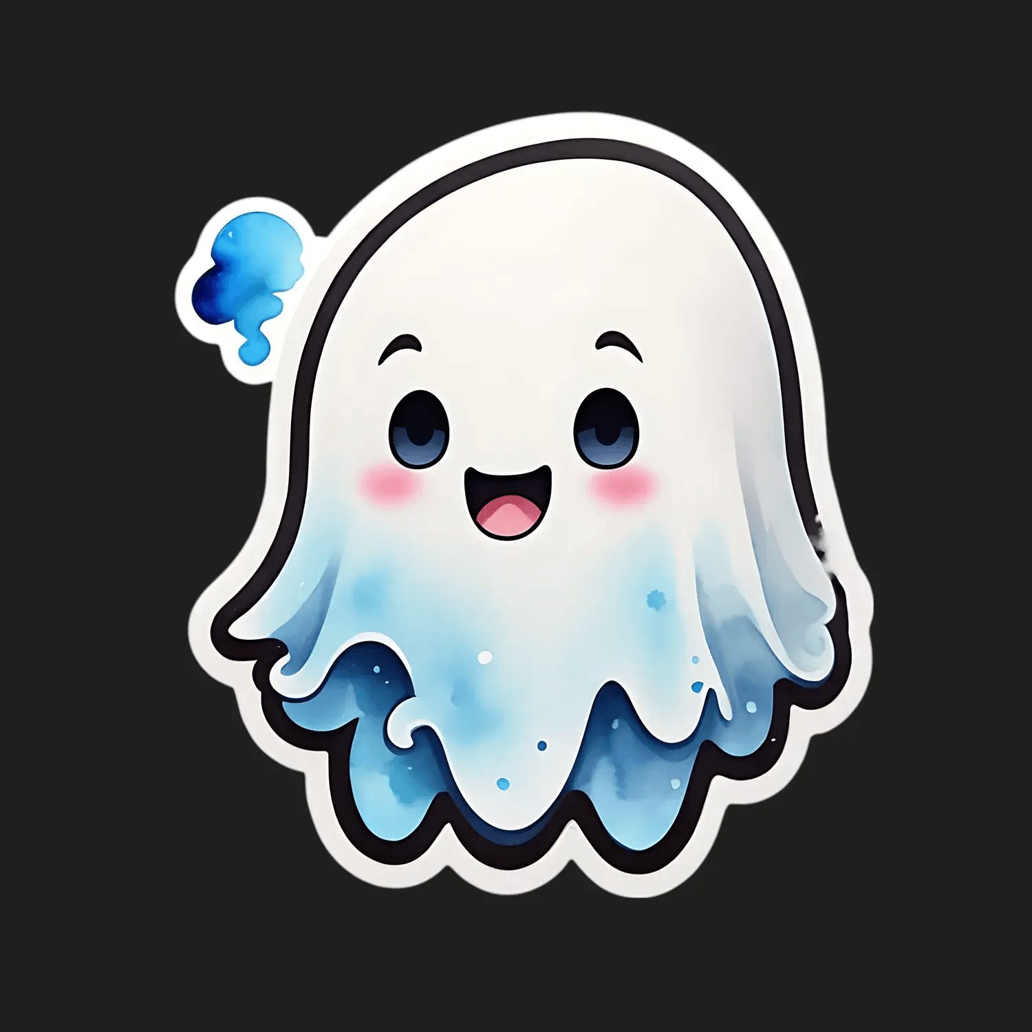 Cute Ghost Sticker - UV DTF Cartoon Decor - Heat Press Transfer