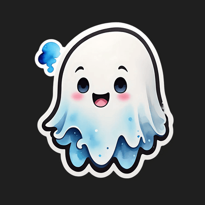 Cute Ghost Sticker - UV DTF Cartoon Decor - Heat Press Transfer