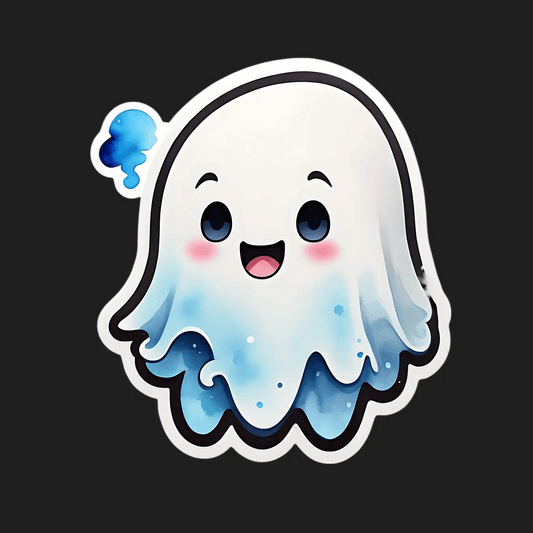 Cute Ghost Sticker - UV DTF Cartoon Decor - Heat Press Transfer