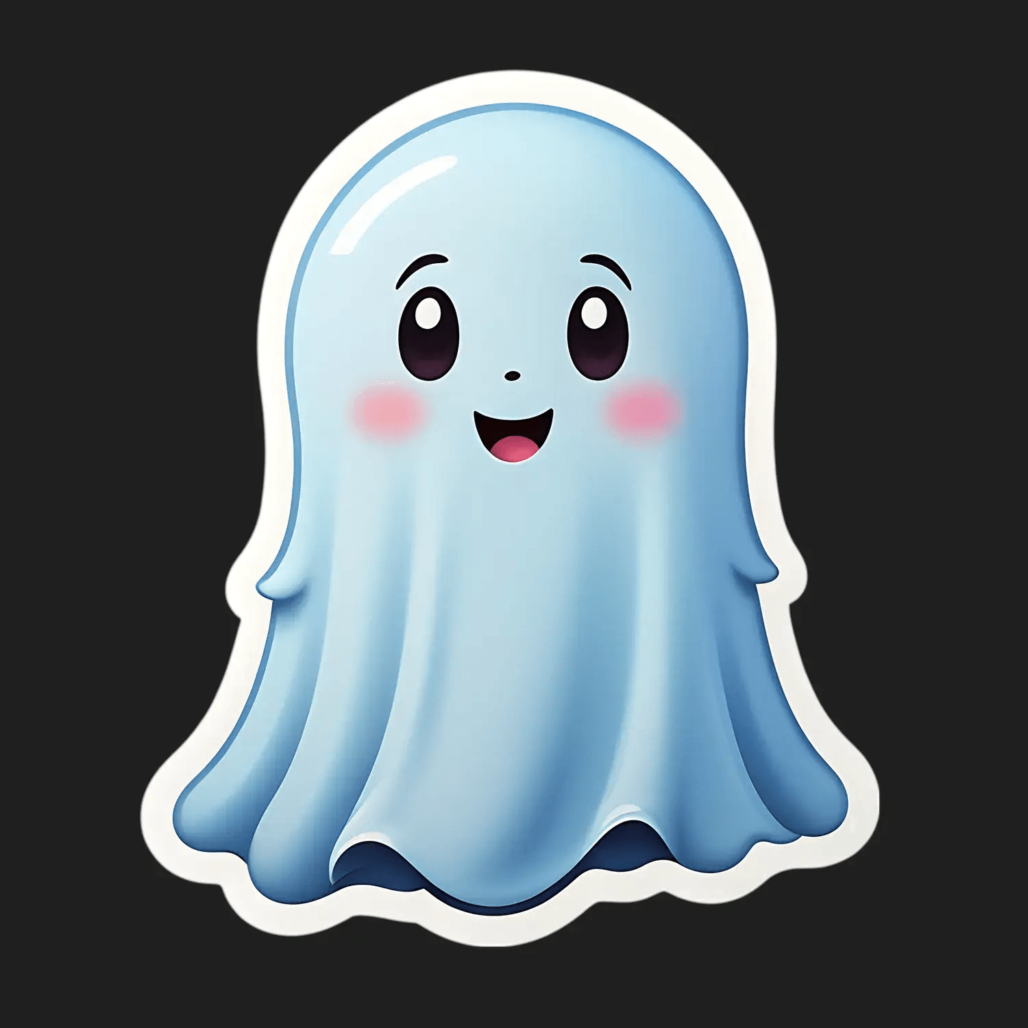 Cute Ghost Sticker - UV DTF - Heat Press Transfer