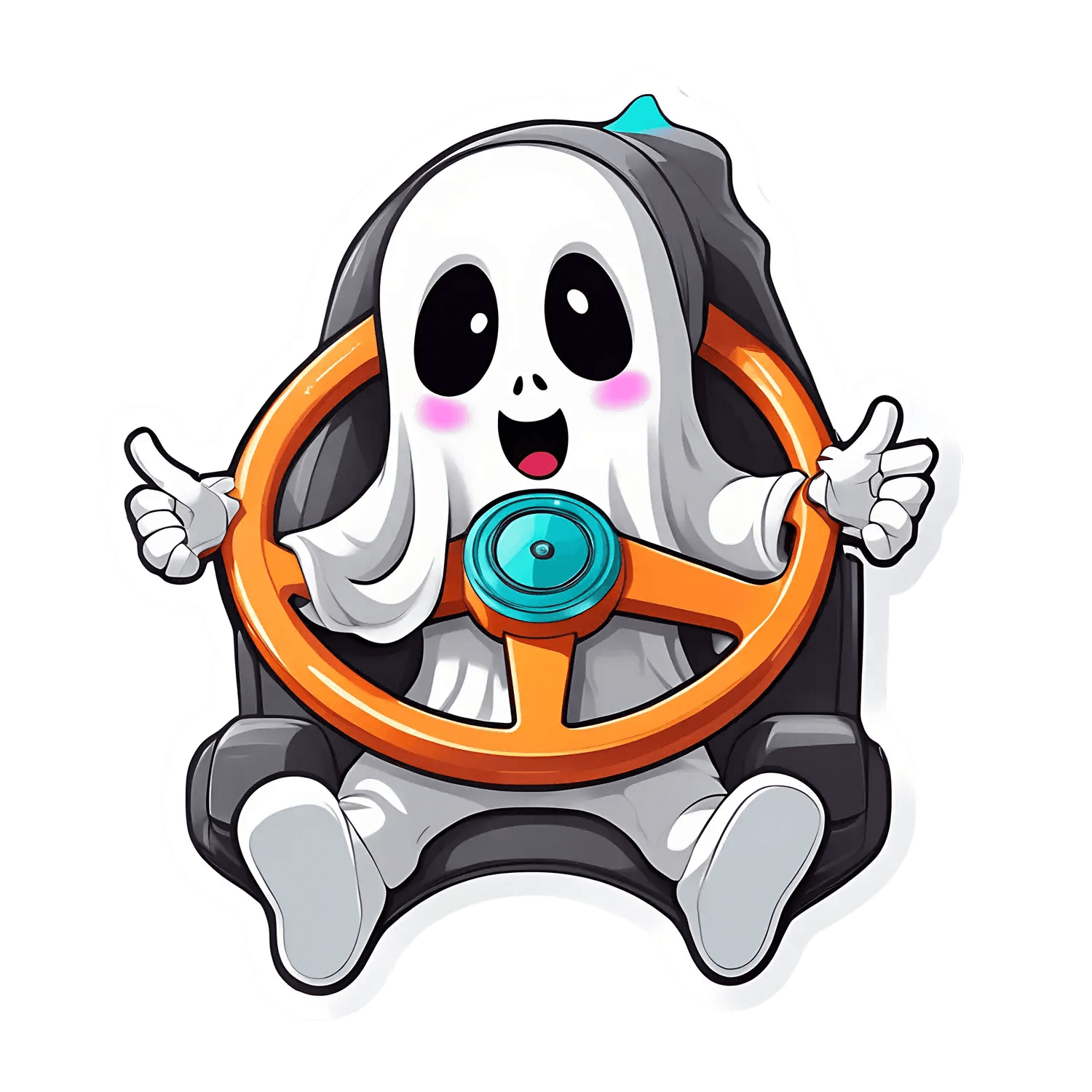 Cute Ghost UV DTF Sticker - Fun and Colorful - Heat Press Transfer